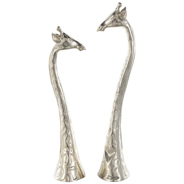 Image 1 Silver Aluminum Metal Eclectic Sculpture, S/2 28", 27"H