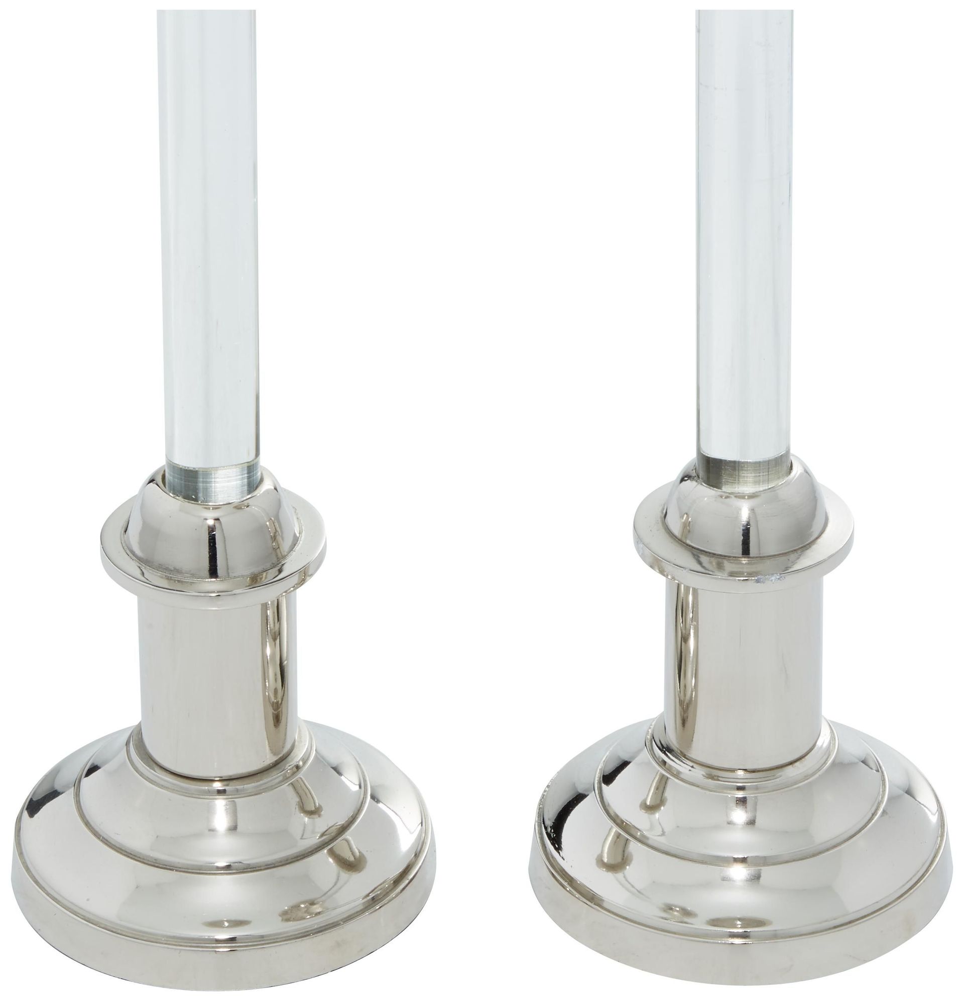 Image 2 Silver Aluminum Metal Glam Candle Holder, S/2 12", 16"H more views
