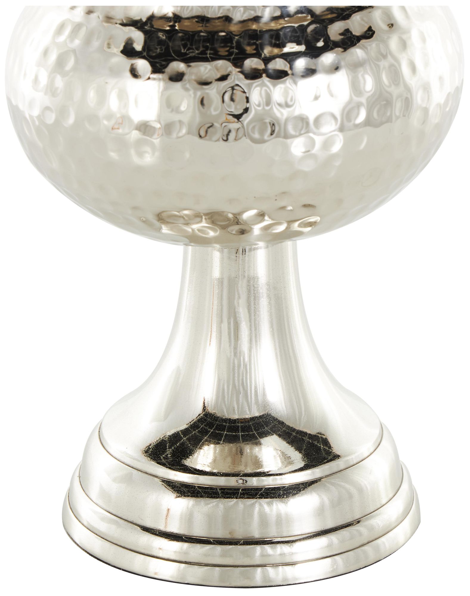 Image 4 Silver Aluminum Metal Glam Vase, 9" x 9" x 13" more views