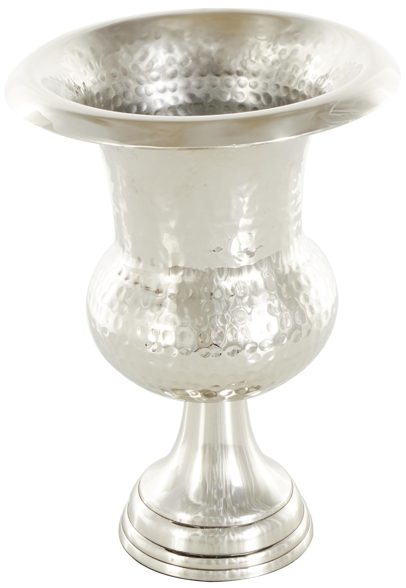 Image 5 Silver Aluminum Metal Glam Vase, 9" x 9" x 13" more views
