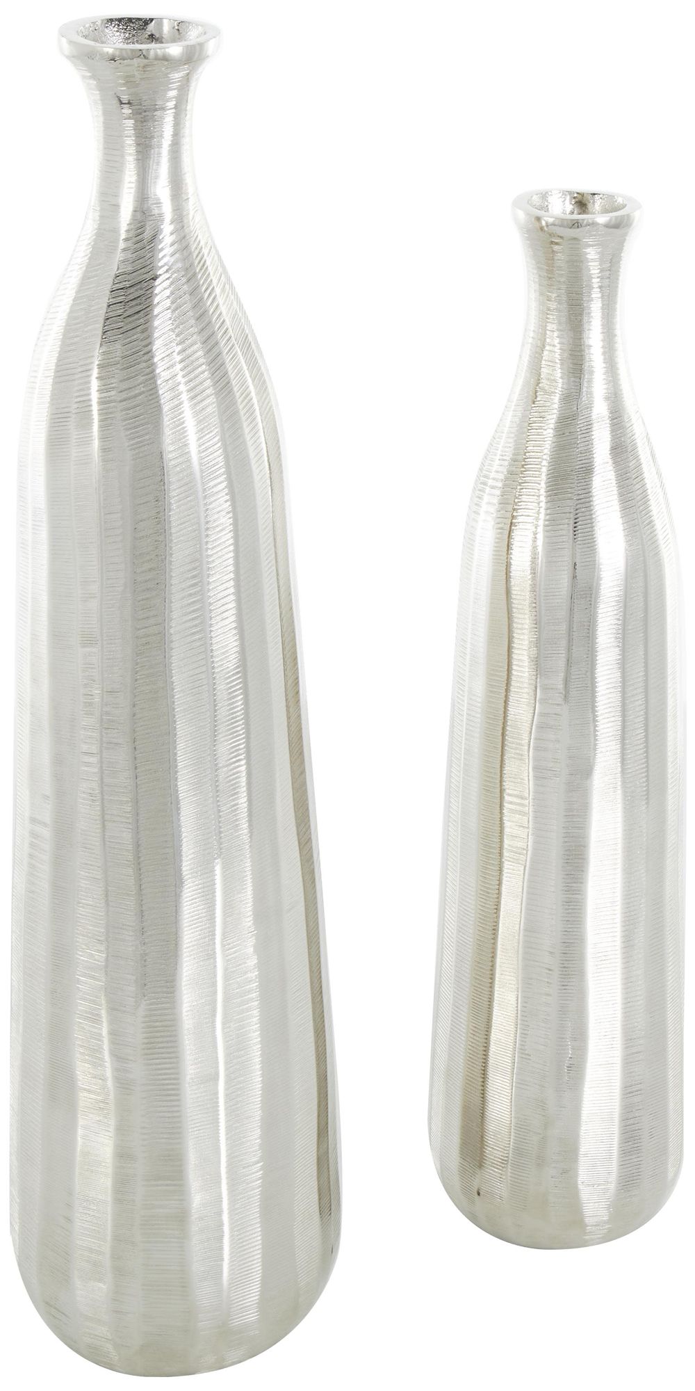 Image 5 Silver Aluminum Metal Glam Vase, S/2 20", 16"H more views