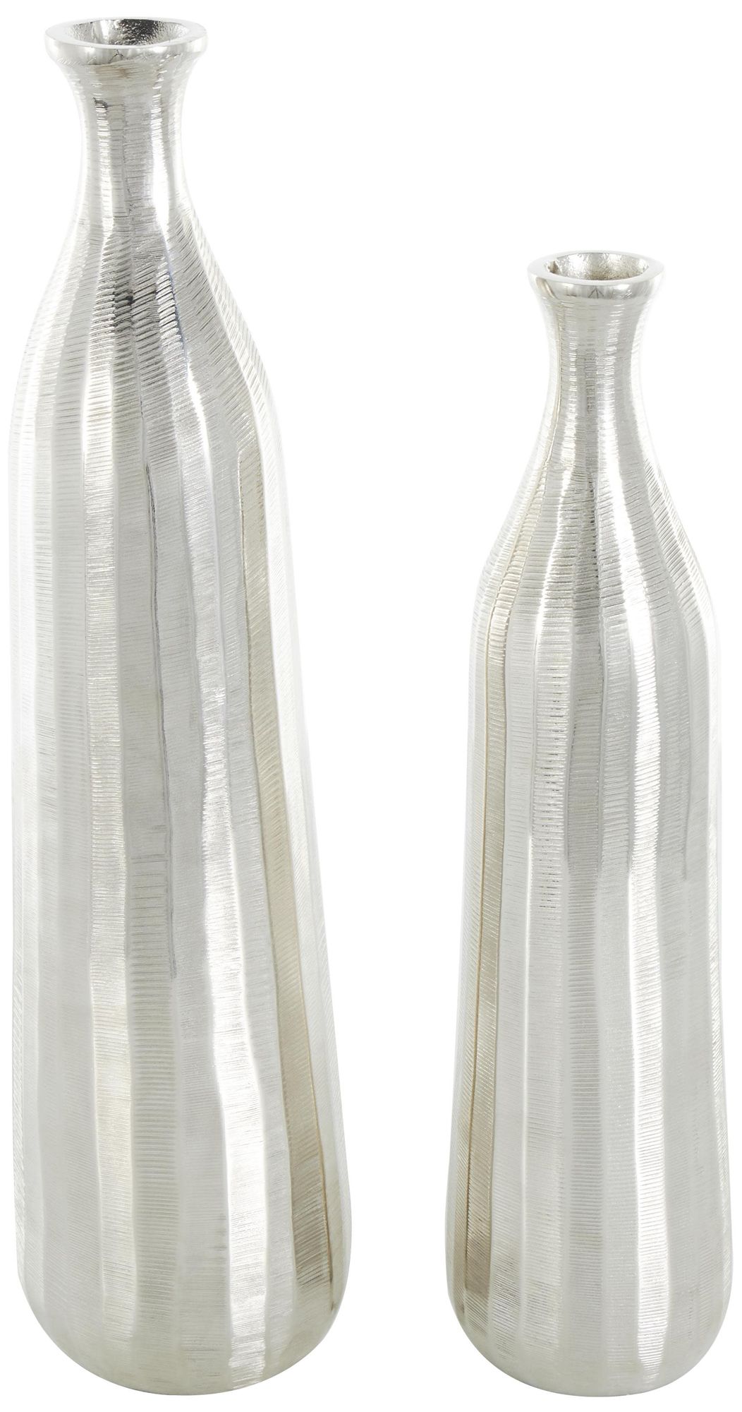 Image 6 Silver Aluminum Metal Glam Vase, S/2 20", 16"H more views