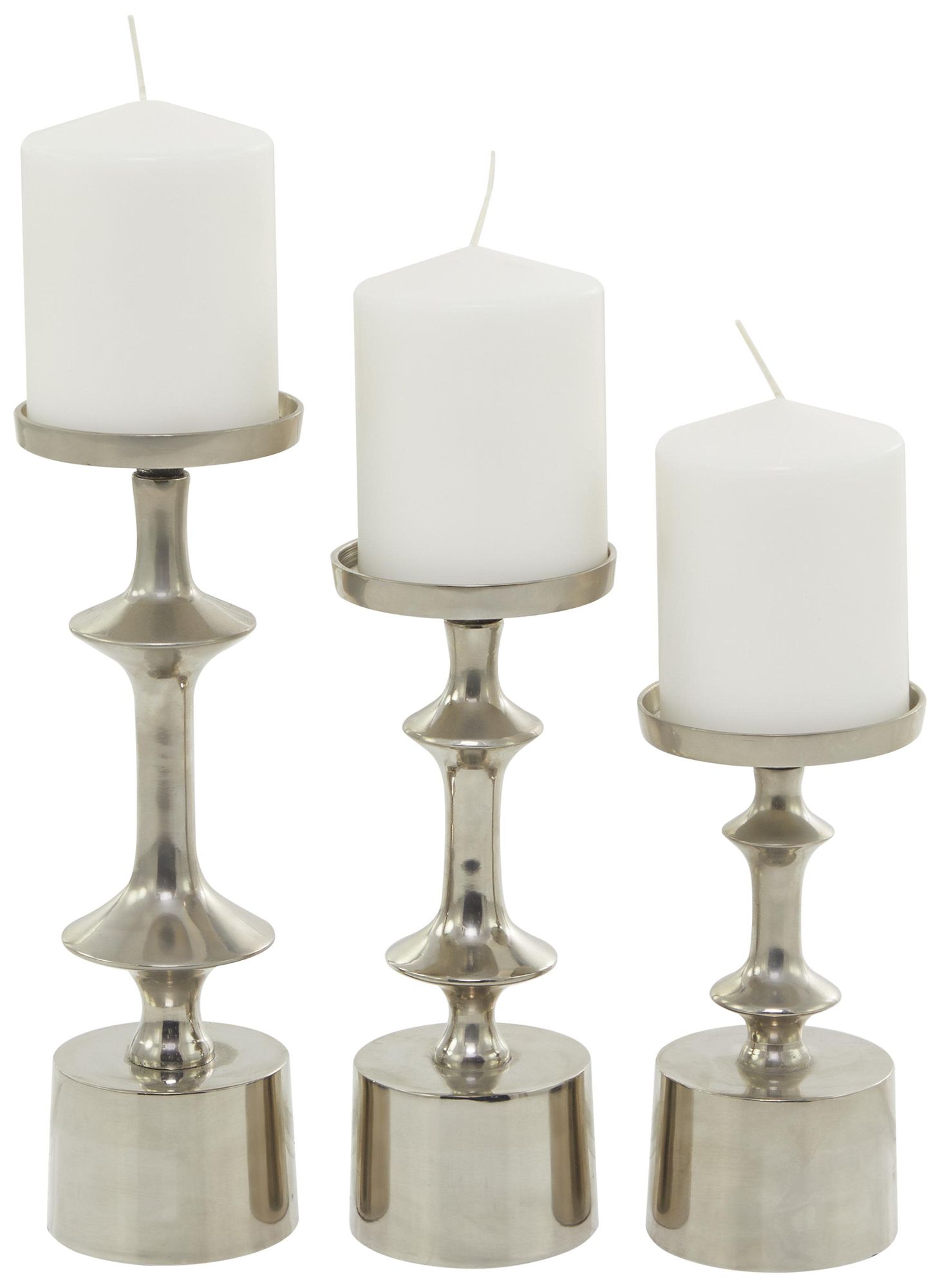 Image 2 Silver Aluminum Metal Modern Candle Hold