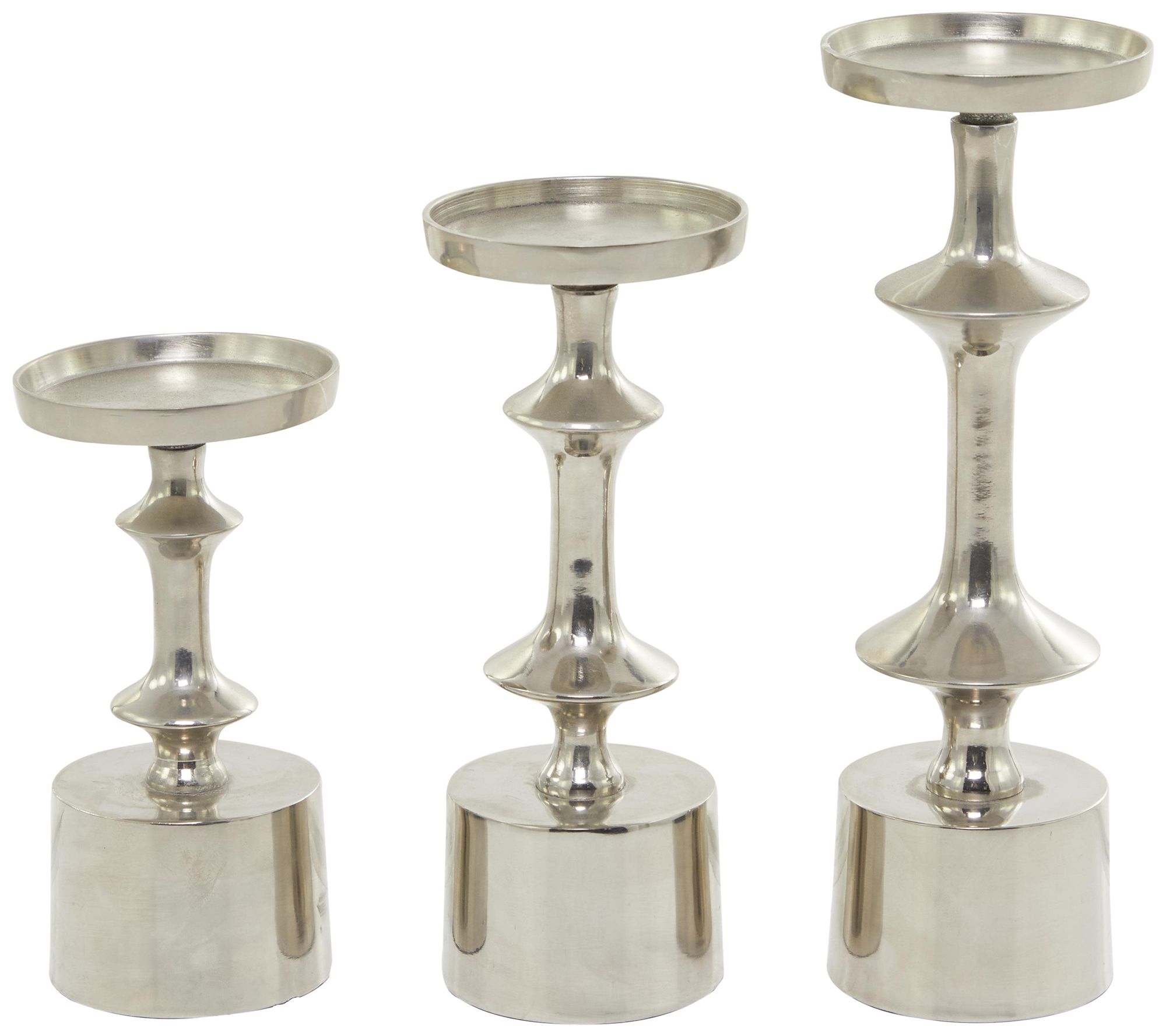 Image 4 Silver Aluminum Metal Modern Candle Hold more views