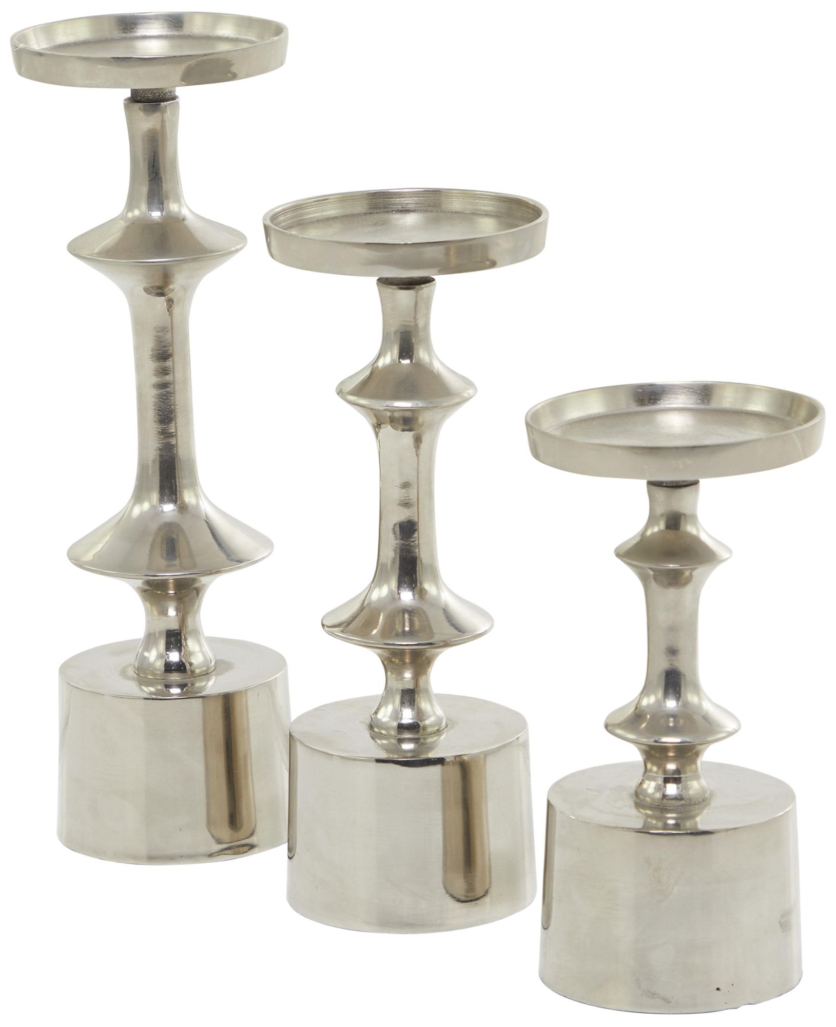 Image 5 Silver Aluminum Metal Modern Candle Hold more views
