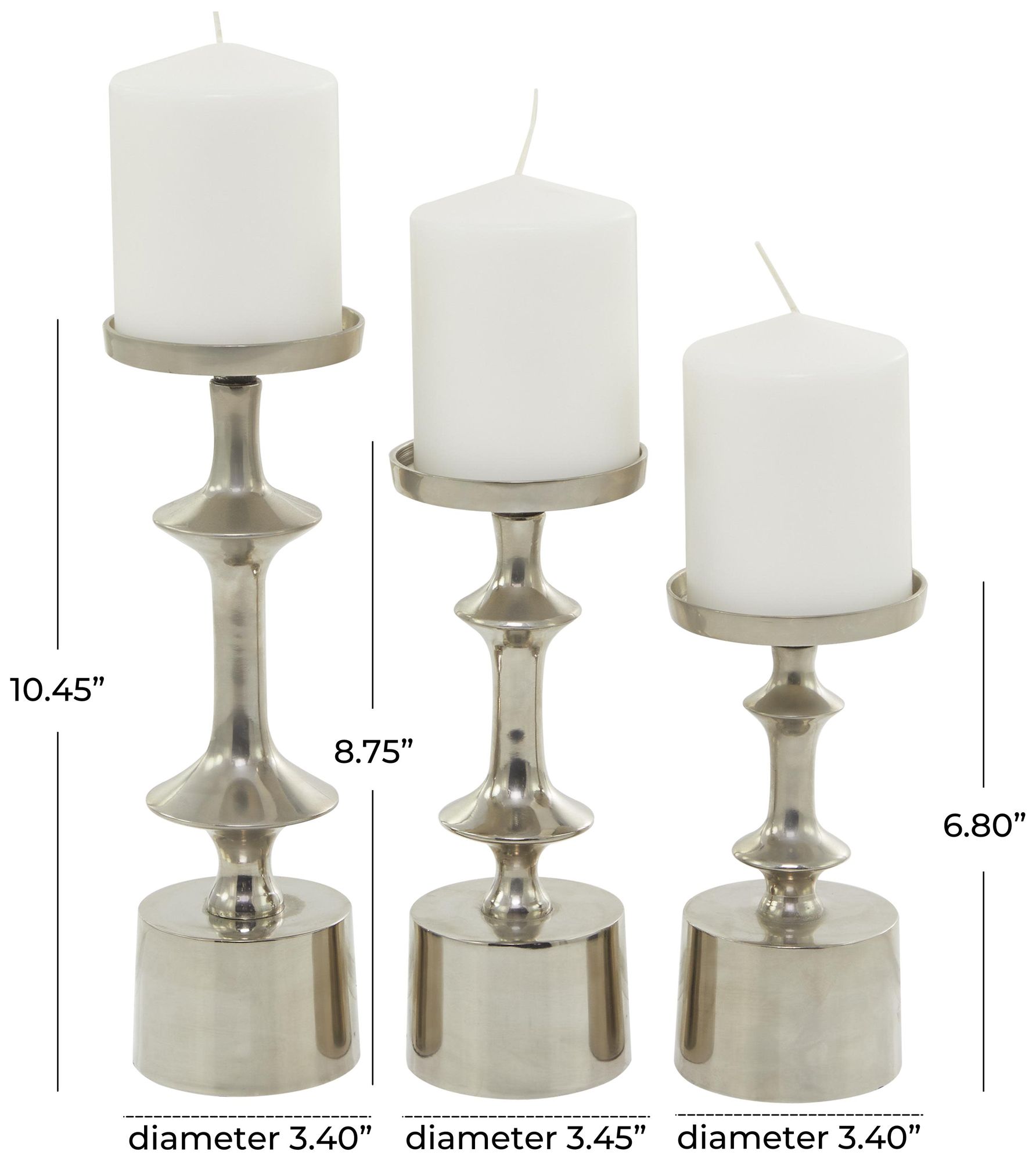 Image 6 Silver Aluminum Metal Modern Candle Hold more views