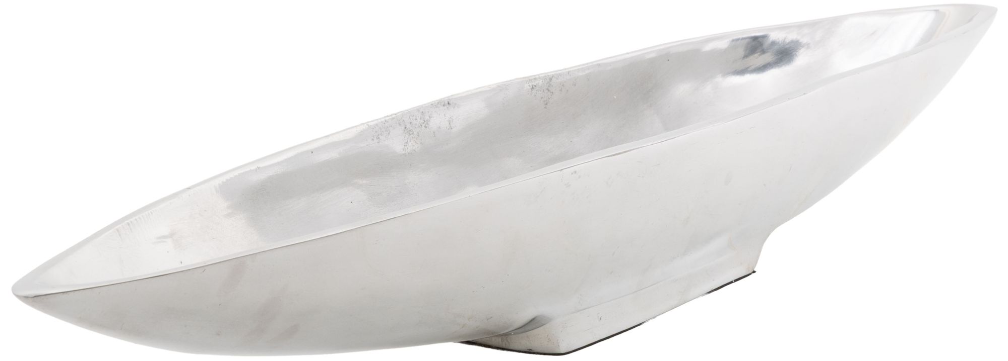 Image 6 Silver Aluminum Metal Modern Tray, 29" x 5" x 3" more views