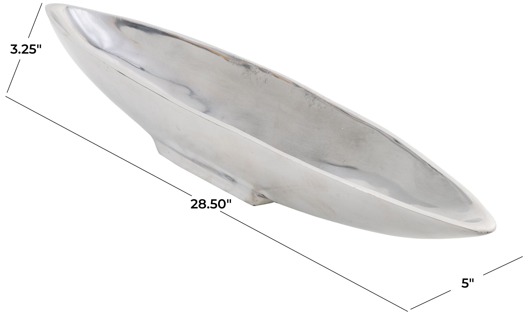 Image 7 Silver Aluminum Metal Modern Tray, 29" x 5" x 3" more views