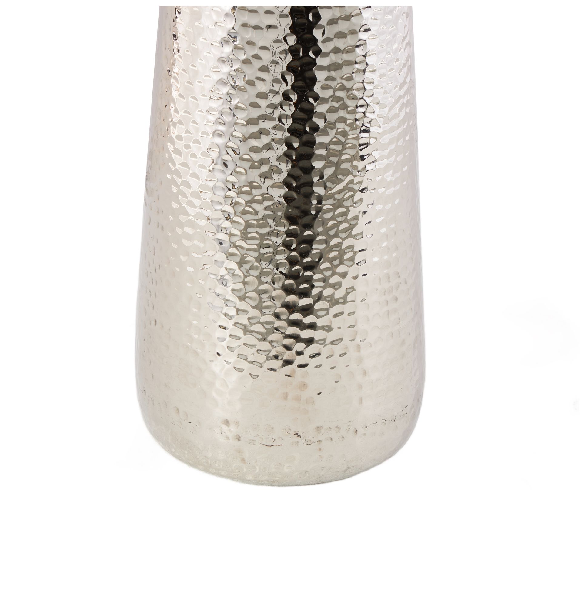 Image 3 Silver Aluminum Metal Modern Vase, 9" x 9" x 25" more views