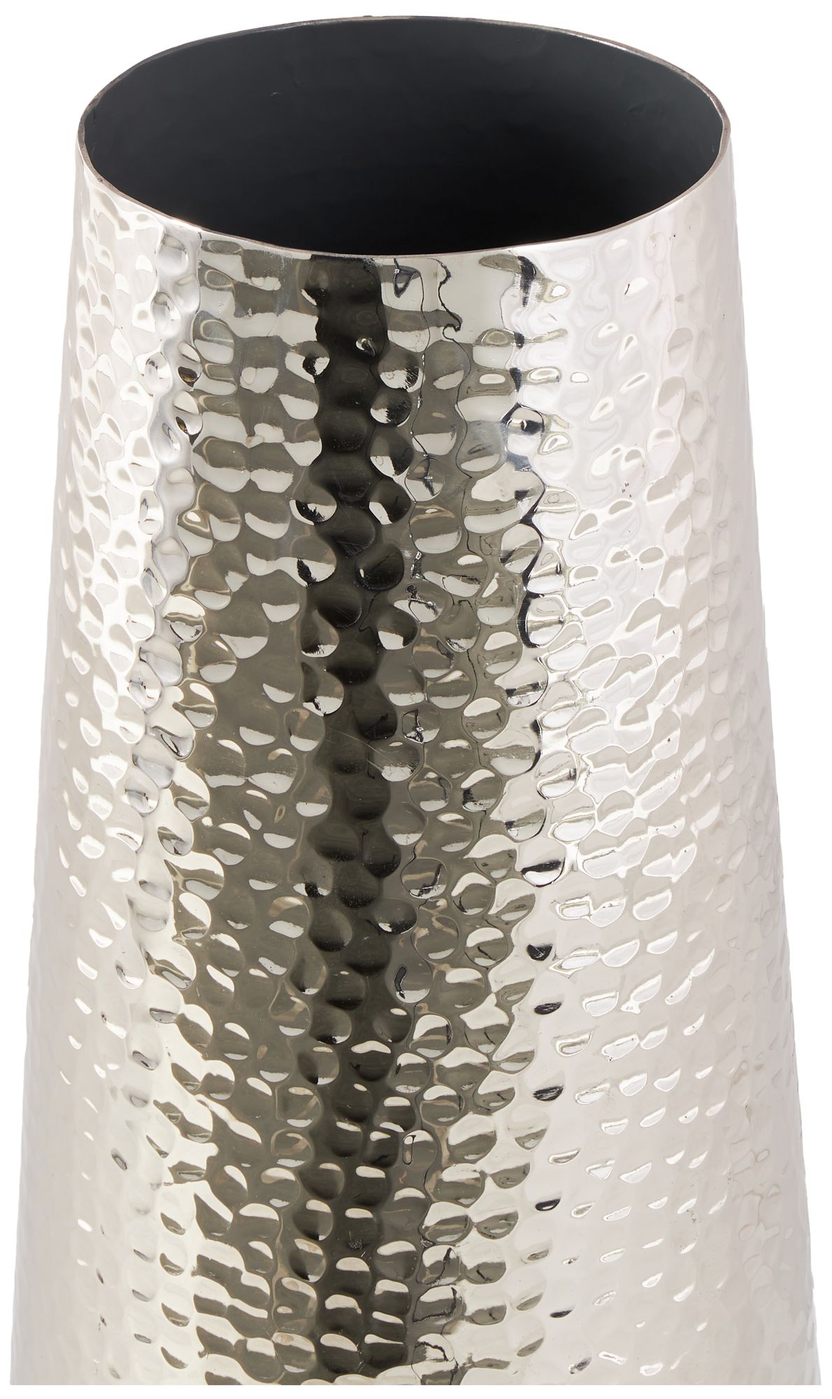 Image 4 Silver Aluminum Metal Modern Vase, 9" x 9" x 25" more views