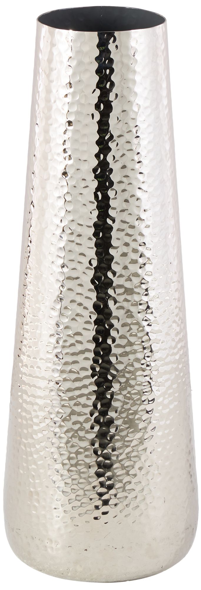 Image 5 Silver Aluminum Metal Modern Vase, 9" x 9" x 25" more views