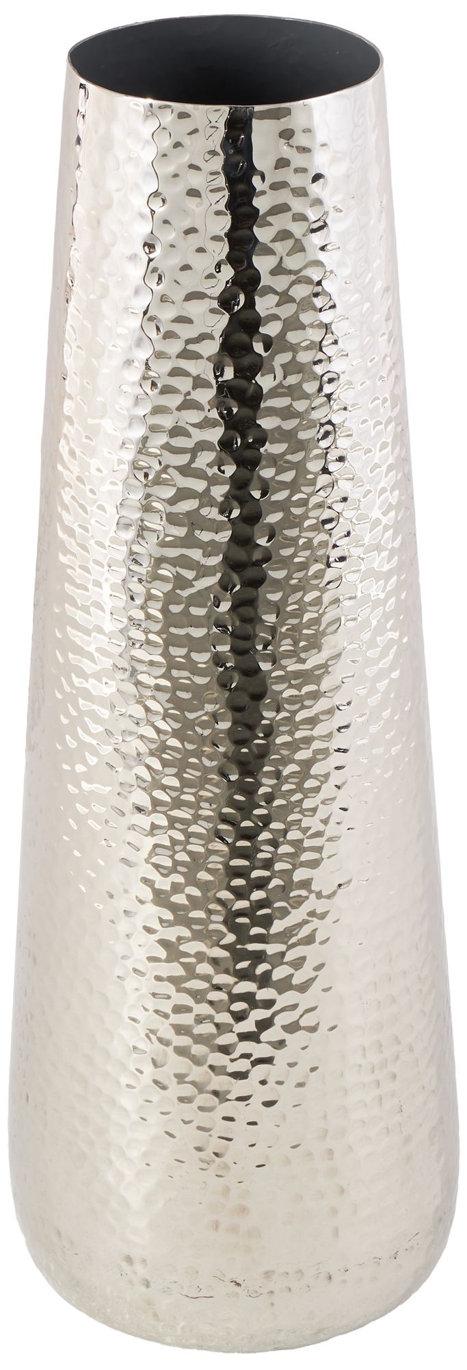 Image 6 Silver Aluminum Metal Modern Vase, 9" x 9" x 25" more views