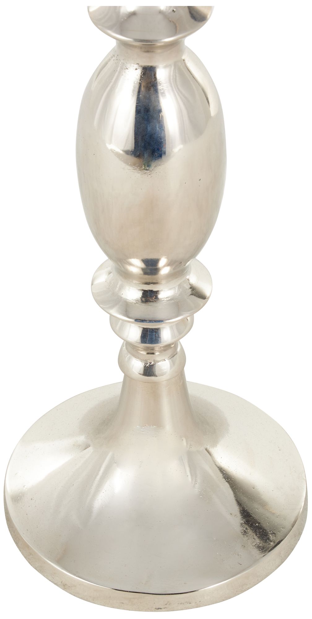 Image 3 Silver Aluminum Metal Traditional Candle Holder, 7" x 7" x 38" more views