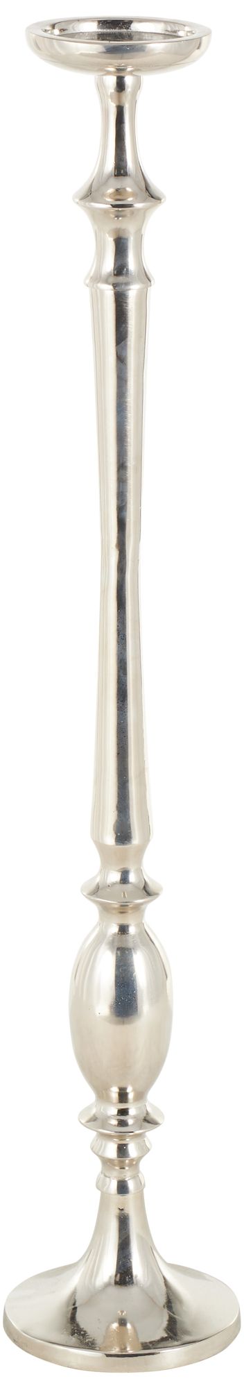 Image 5 Silver Aluminum Metal Traditional Candle Holder, 7" x 7" x 38" more views