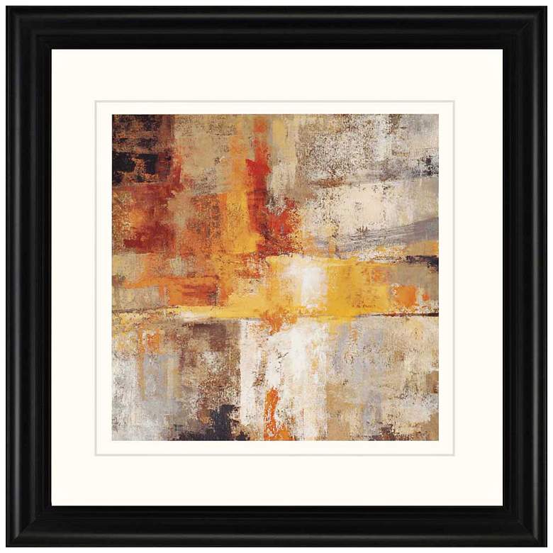 Image 1 Silver and Amber 32 inch Square Framed Wall Art 
