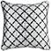 Silver and Black Patterned 20" Square Decorative Pillow