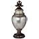Silver and Bronze 22" High Ceramic Urn with Lid