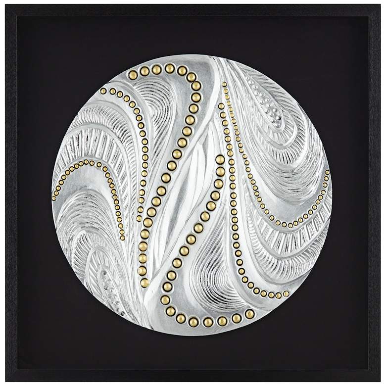 Image 2 Silver and Gold Dot 31 1/2 inch Square Framed Wall Art