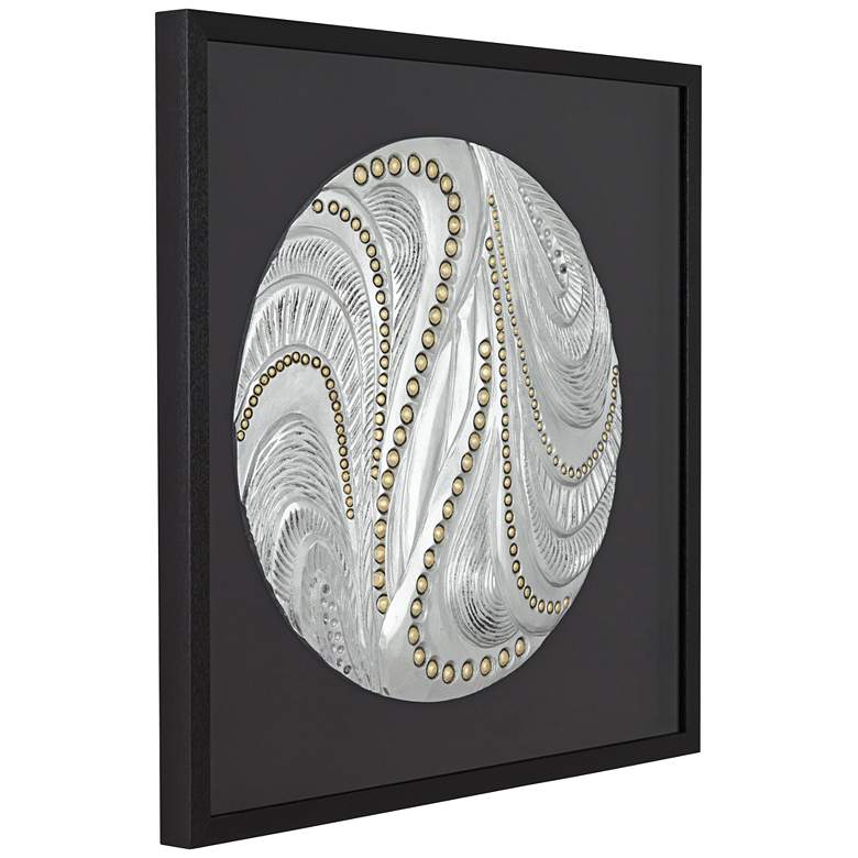Image 5 Silver and Gold Dot 31 1/2" Square Framed Wall Art more views