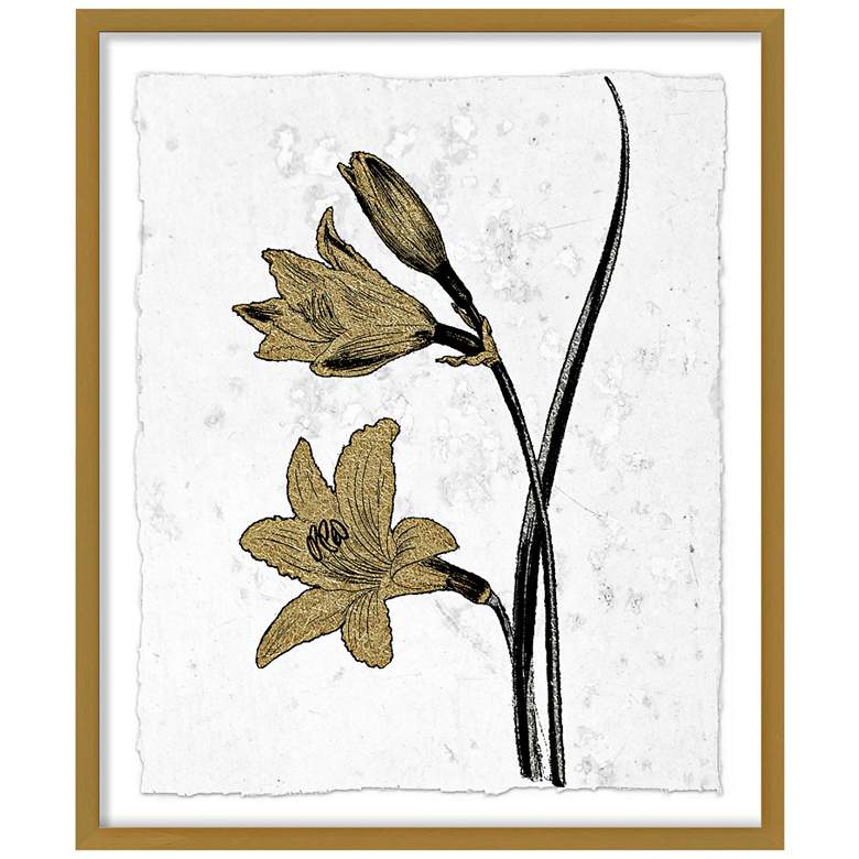 Image 1 Silver and Gold Lilies I 25 1/2 inch High Framed Wall Art