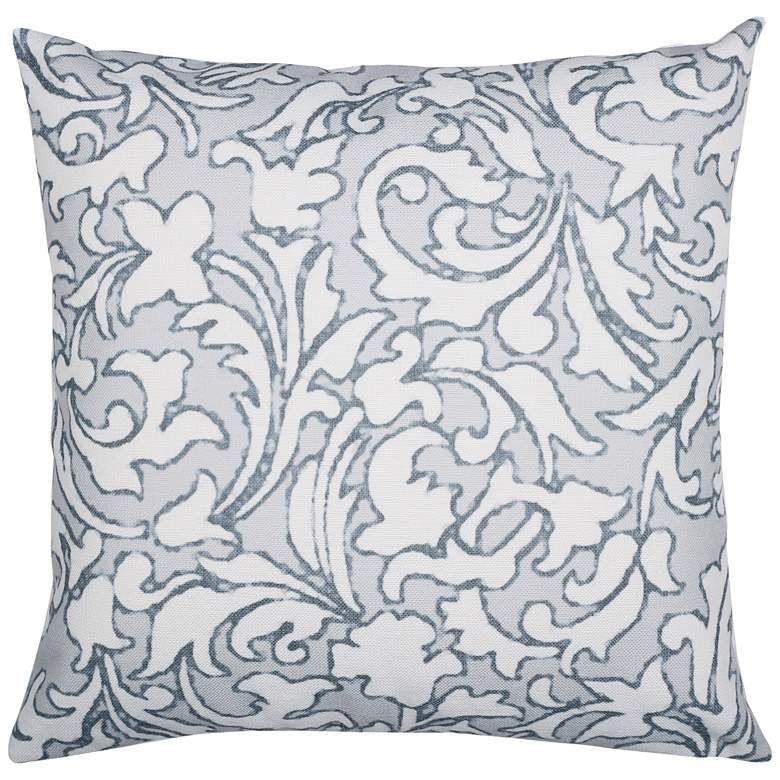 Image 1 Silver and Natural Floral 22" Square Decorative Pillow