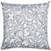 Silver and Natural Floral 22" Square Decorative Pillow