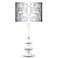 Silver Baroque Giclee Paley White Table Lamp