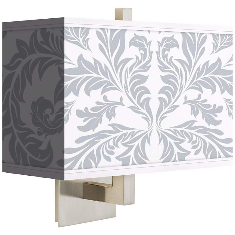 Image 1 Silver Baroque Rectangular Giclee Shade Wall Sconce
