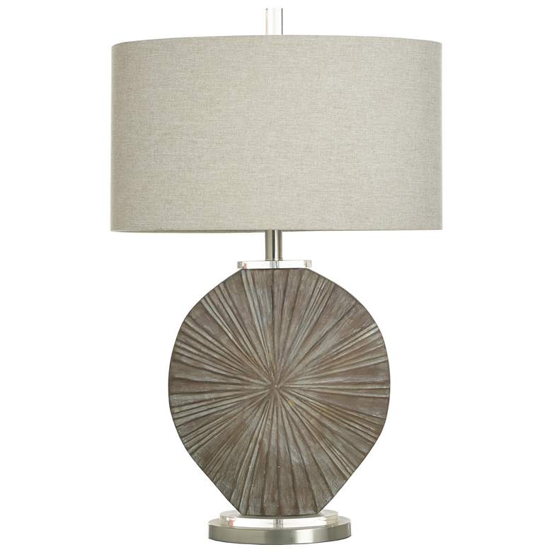 Image 1 Silver Burst 28" High Brushed Grey Table Lamp With Taupe Shade