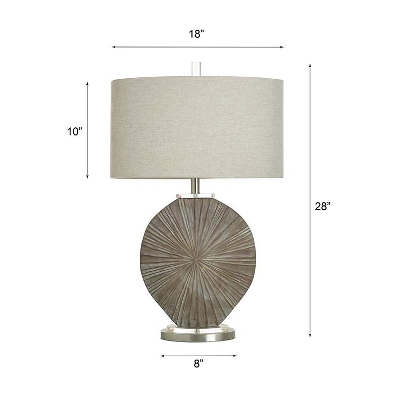 Image 7 Silver Burst 28" High Brushed Grey Table Lamp With Taupe Shade more views