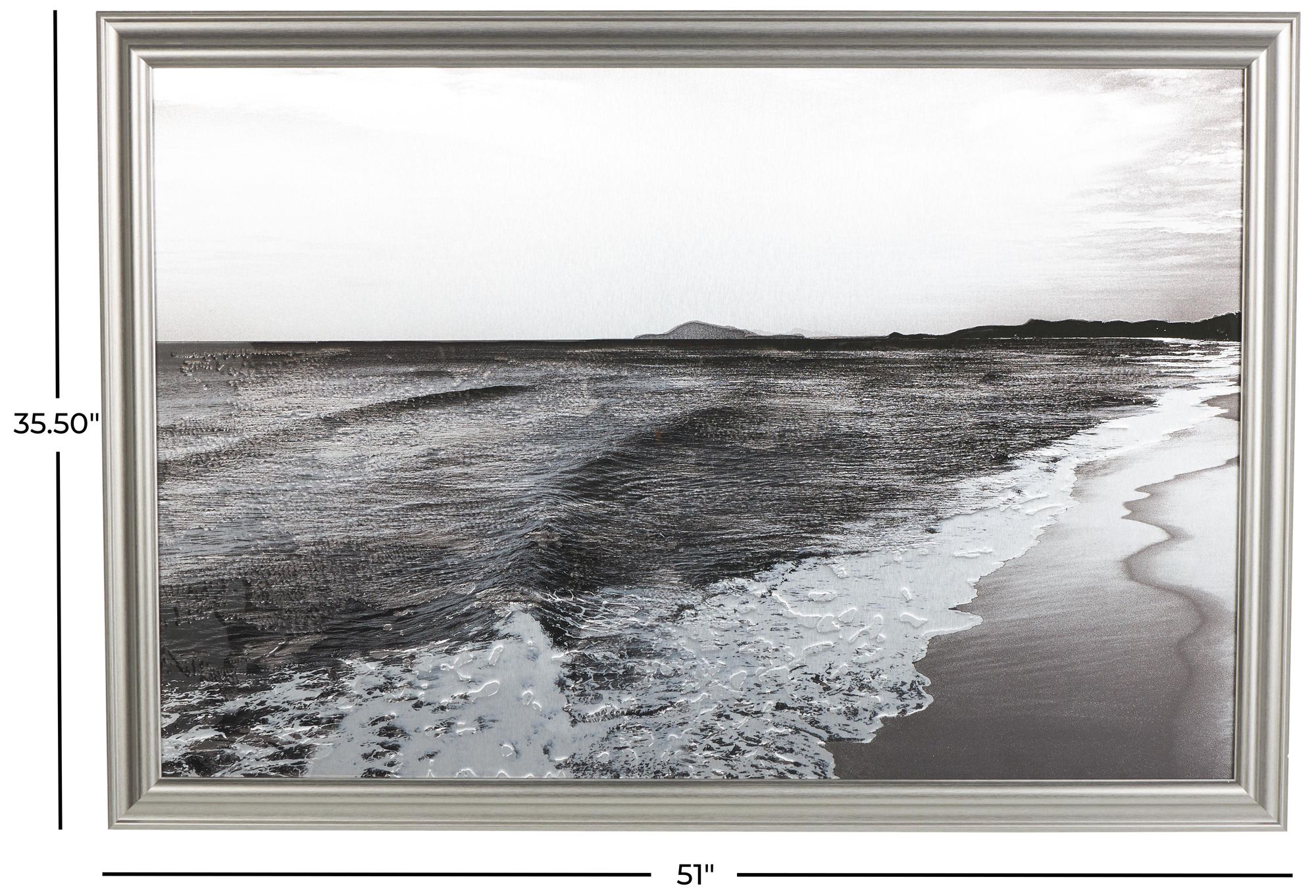 Image 7 Silver Canvas Contemporary Framed Wall Art, 51" x 1" x 36" more views