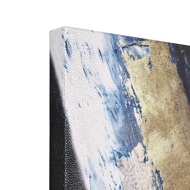 Image 6 Silver Cascade" Abstract Silver Shagreen Wrapped Canvas Wall Art more views