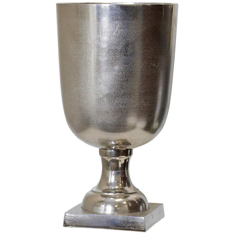 Image 1 Silver - Cast Aluminum Large Planter - 18In Ht. X 10In W. X 10In D.