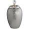 Silver Ceramic 11" High Decorative Canister with Lid