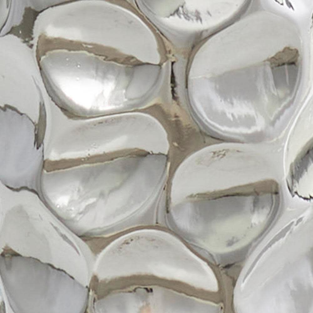 Image 7 Silver Ceramic Contemporary Vase, 8" x 8" x 39" more views