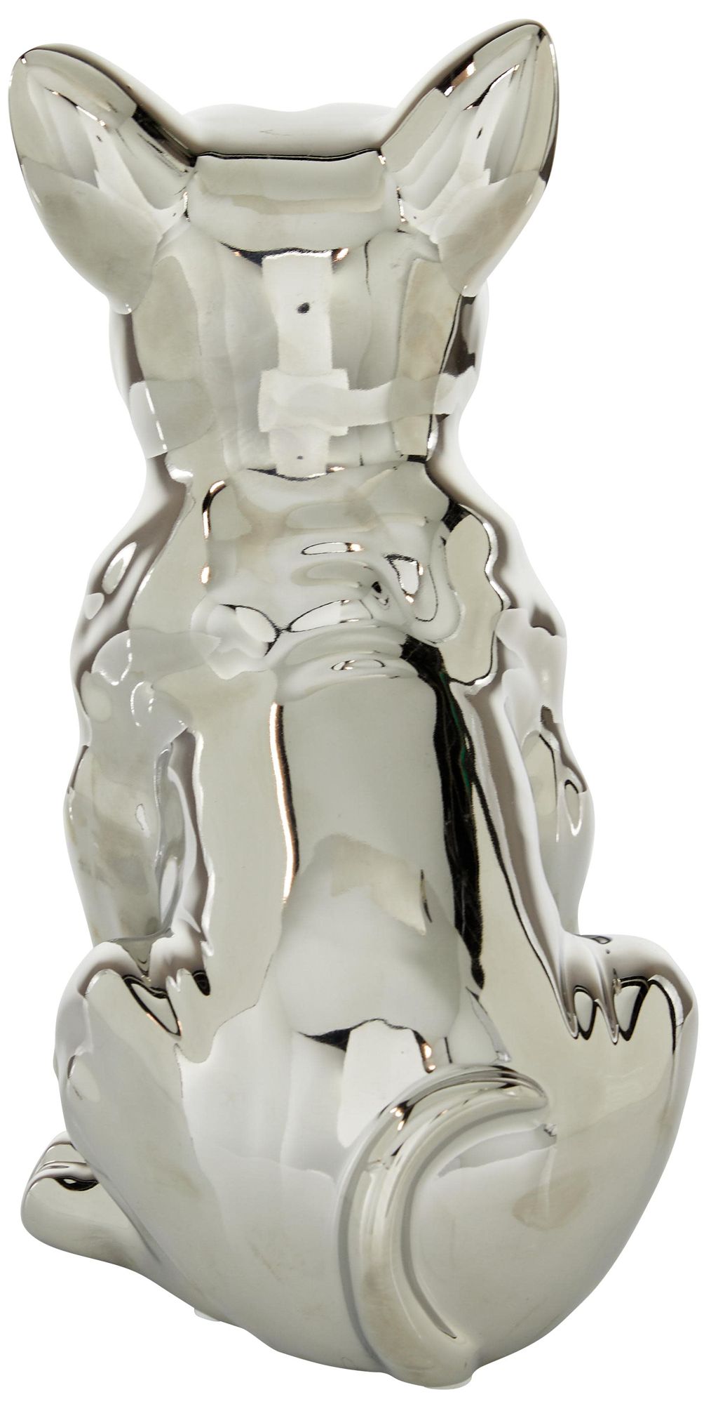 Image 5 Silver Ceramic Glam Sculpture, 6" x 10" x 12" more views