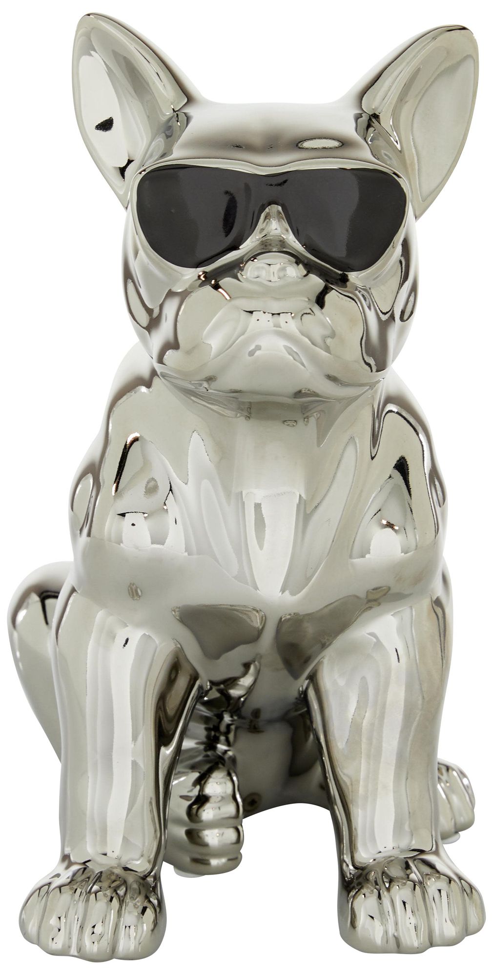 Image 6 Silver Ceramic Glam Sculpture, 6" x 10" x 12" more views