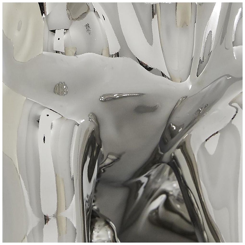 Silver Ceramic Glam Sculpture, 6" x 10" x 12"