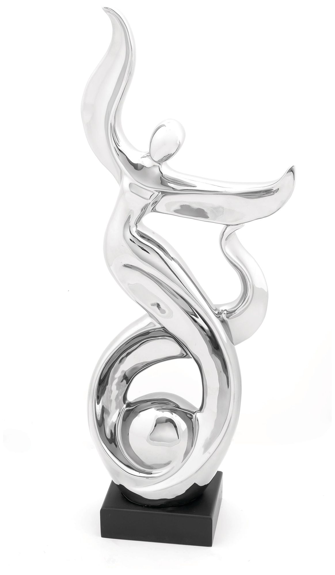 Image 2 Silver Ceramic Modern Sculpture, 10" x 5" x 25"
