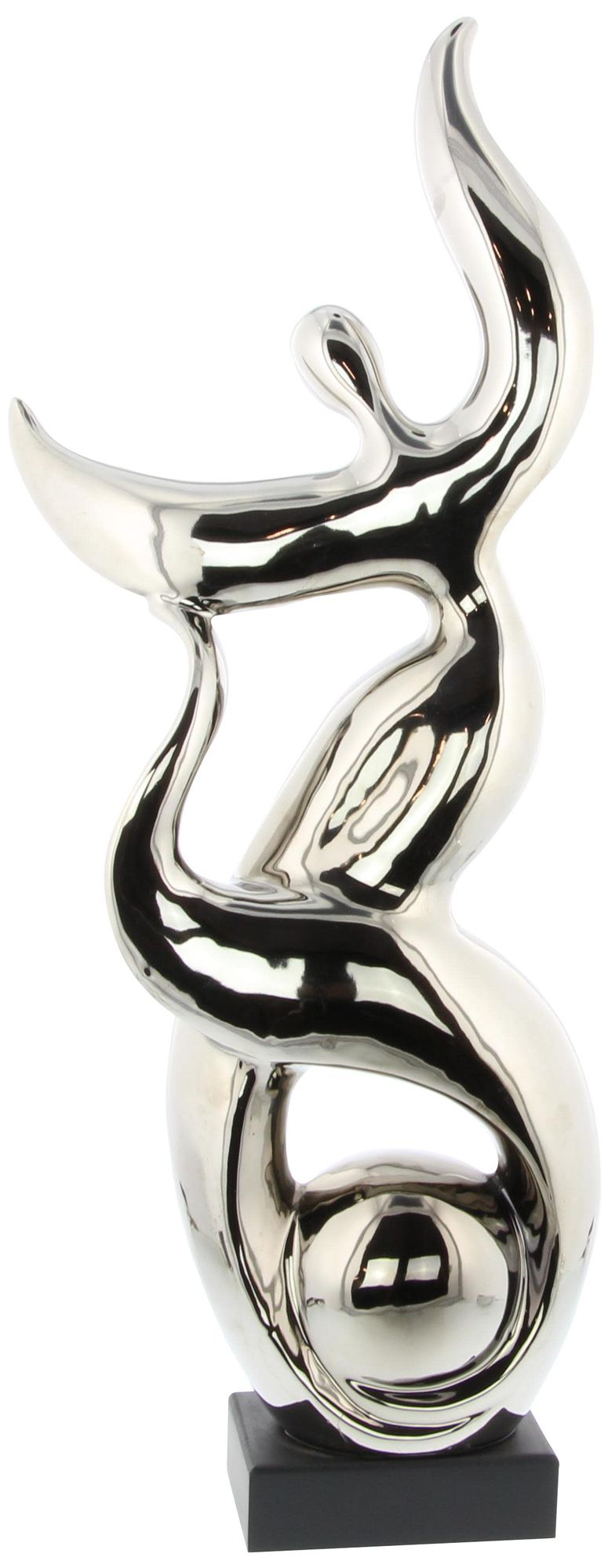 Image 4 Silver Ceramic Modern Sculpture, 10" x 5" x 25" more views