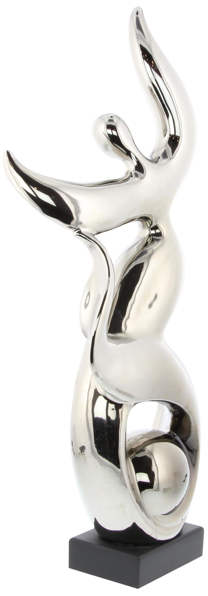 Image 5 Silver Ceramic Modern Sculpture, 10" x 5" x 25" more views