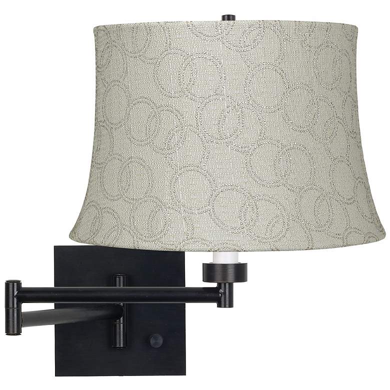 Image 1 Silver Circle - Espresso Plug-In Swing Arm Wall Lamp