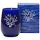 Silver Coral Icon Candle in Blue Glass