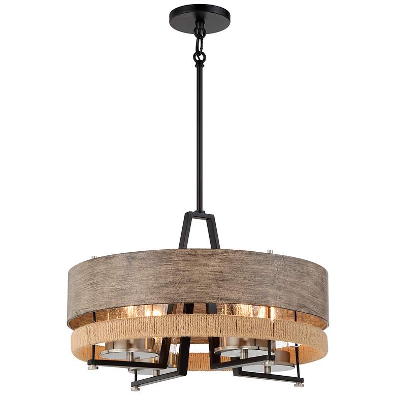 Image 2 Silver Creek 20" Wide Sand Stone Gray Metal 4-Light Pendant