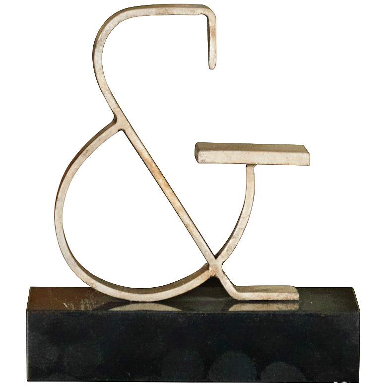 Image 1 Silver Decorative 9 3/4" Ampersand Sculpture