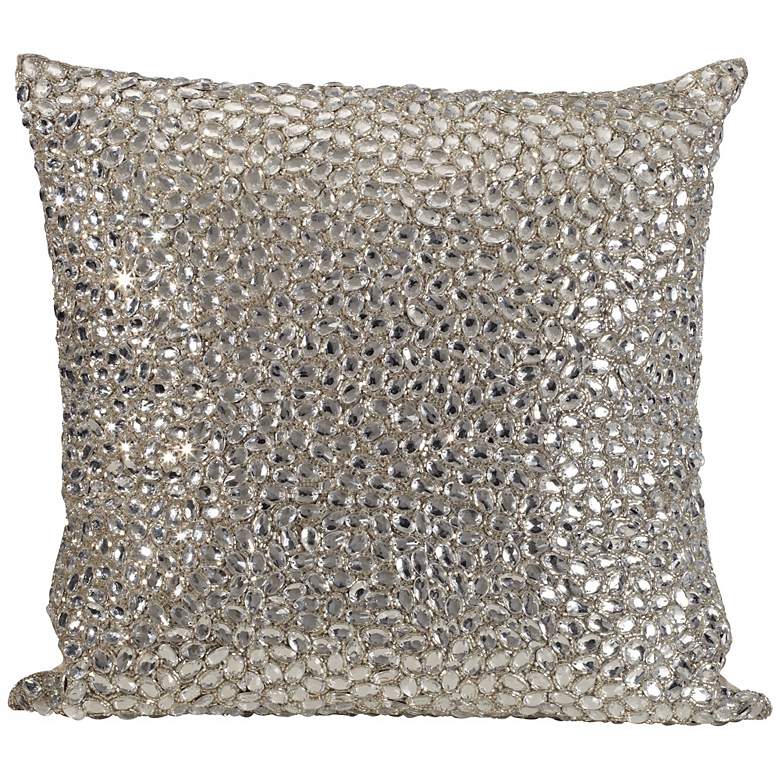 Image 1 Silver Diamond Jewel 18 inch Square Down Throw Pillow