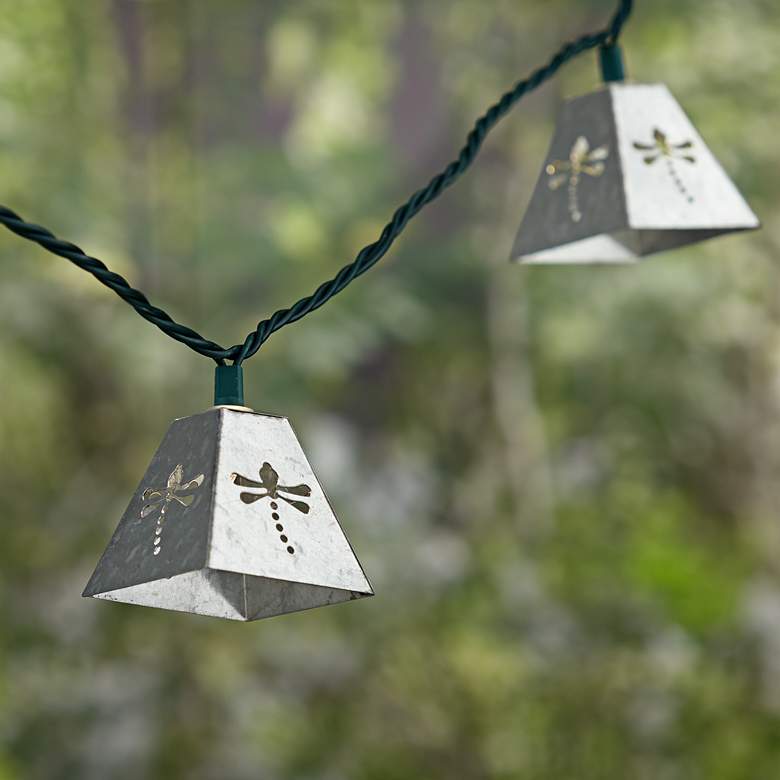Image 1 Silver Dragonfly Lantern String Party Lights