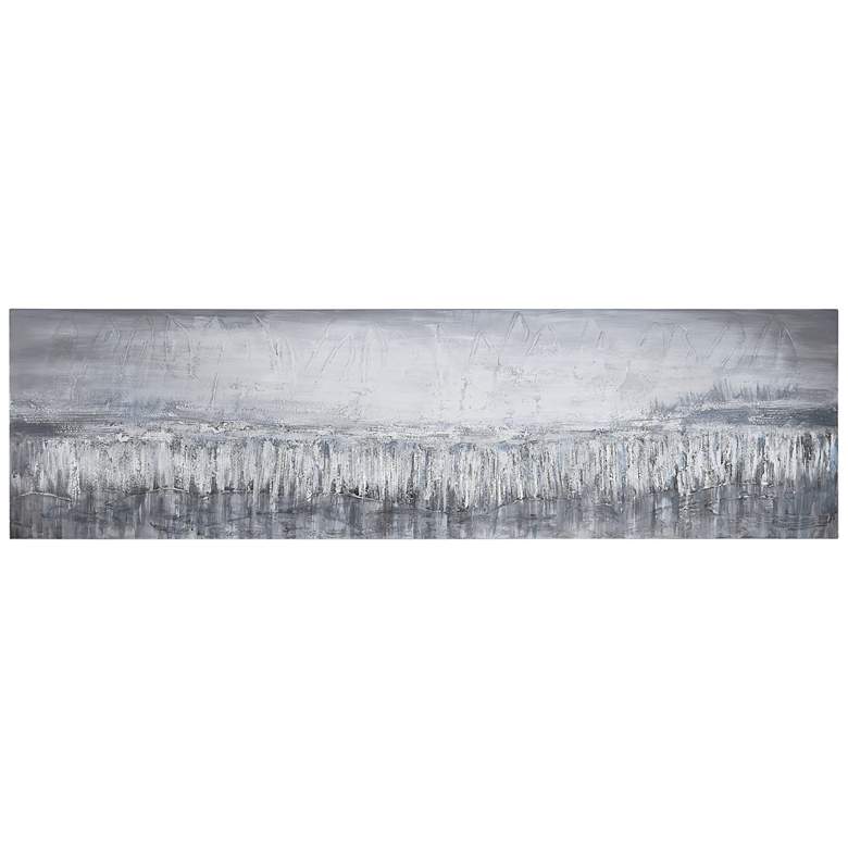 Image 2 Silver Dust 72" Wide Textured Metallic Canvas Wall Art