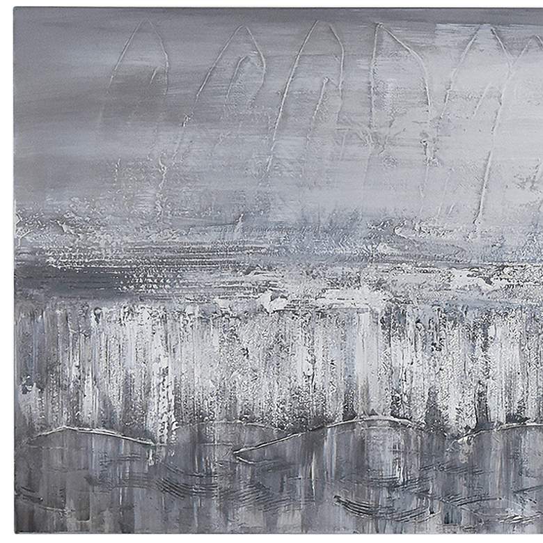 Image 3 Silver Dust 72" Wide Textured Metallic Canvas Wall Art more views