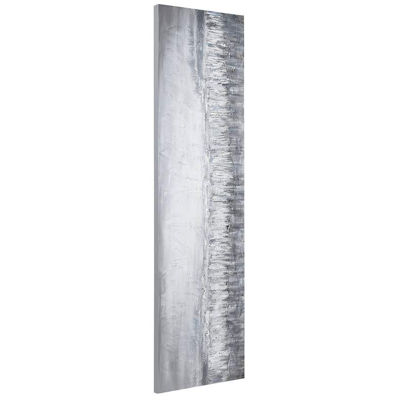 Image 4 Silver Dust 72" Wide Textured Metallic Canvas Wall Art more views